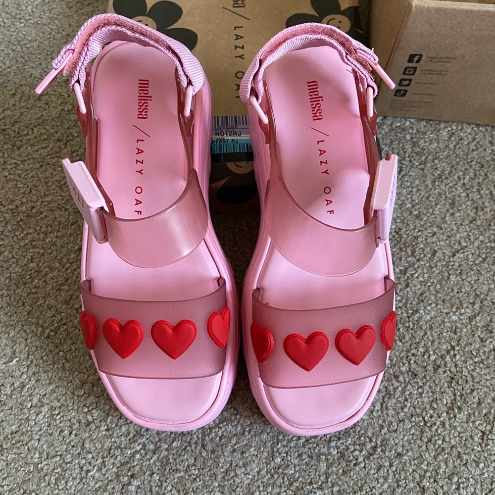 Melissa x Lazy Oaf Kick Off Jelly Sandals - Heart